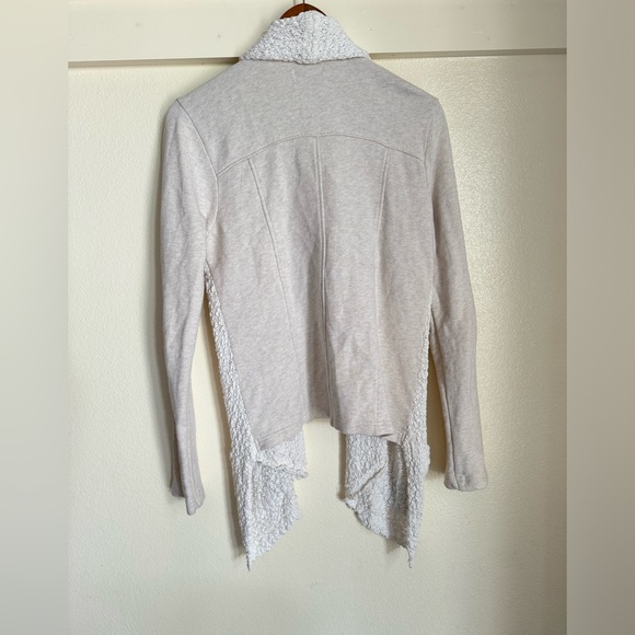 Lucky Brand L Cream White Drifter Asymmetrical Wrap Cardigan Sweater - Picture 5 of 7